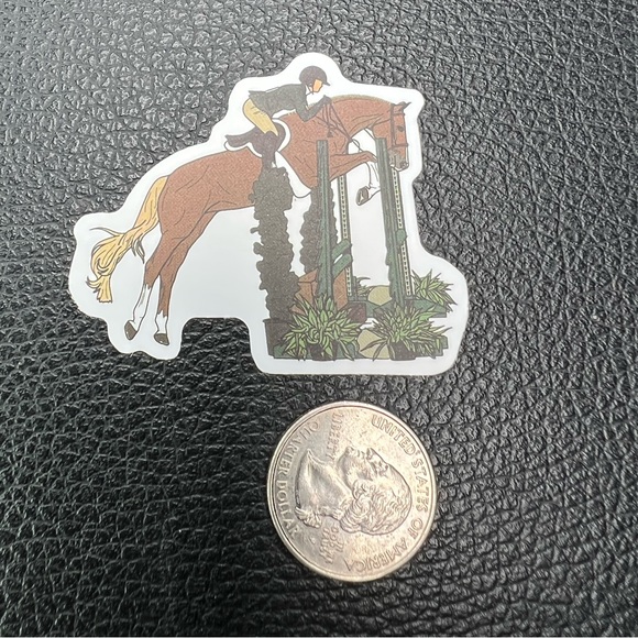 Jumping Equestrian Horse Girl Horse Boy Cowboy CowGirl Single Waterproof Sticker - Picture 2 of 3